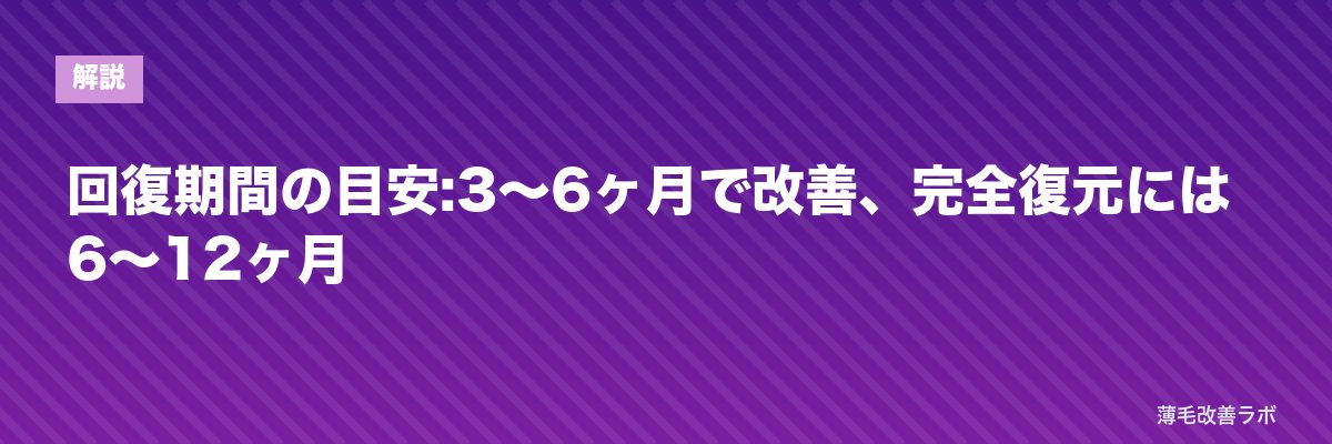 回復期間の目安:3〜6ヶ月で改善、完全復元には6〜12ヶ月 | 薄毛改善ラボ