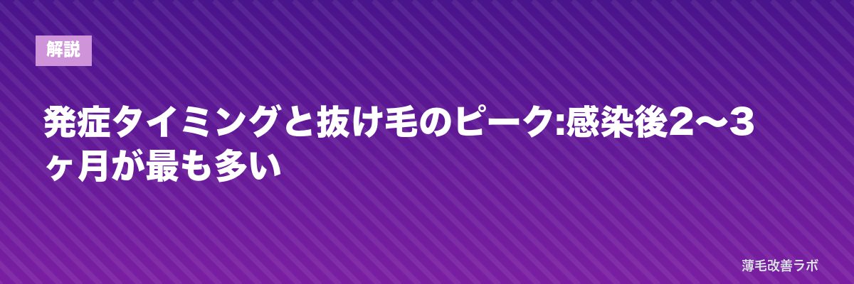 発症タイミングと抜け毛のピーク:感染後2〜3ヶ月が最も多い | 薄毛改善ラボ