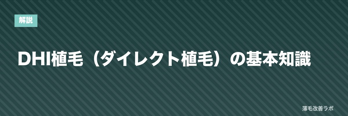 DHI植毛（ダイレクト植毛）の基本知識 | 薄毛改善ラボ