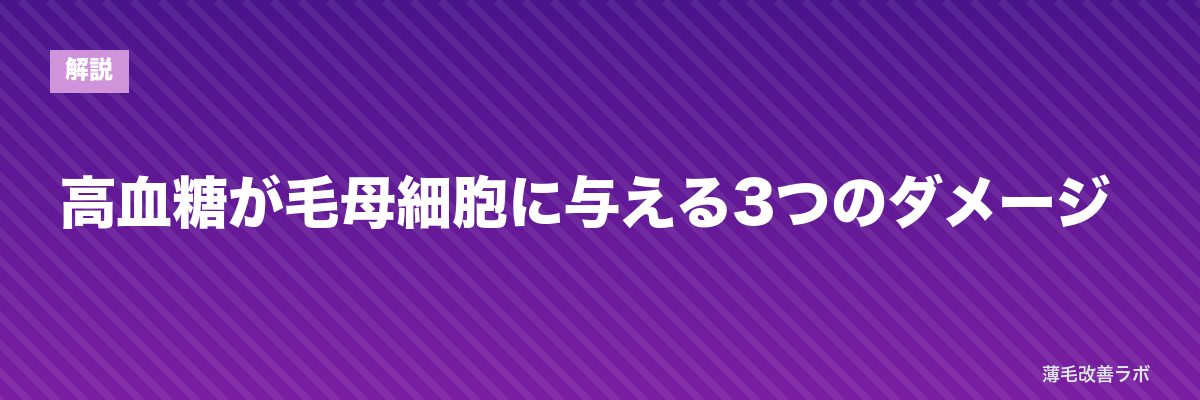 高血糖が毛母細胞に与える3つのダメージ | 薄毛改善ラボ