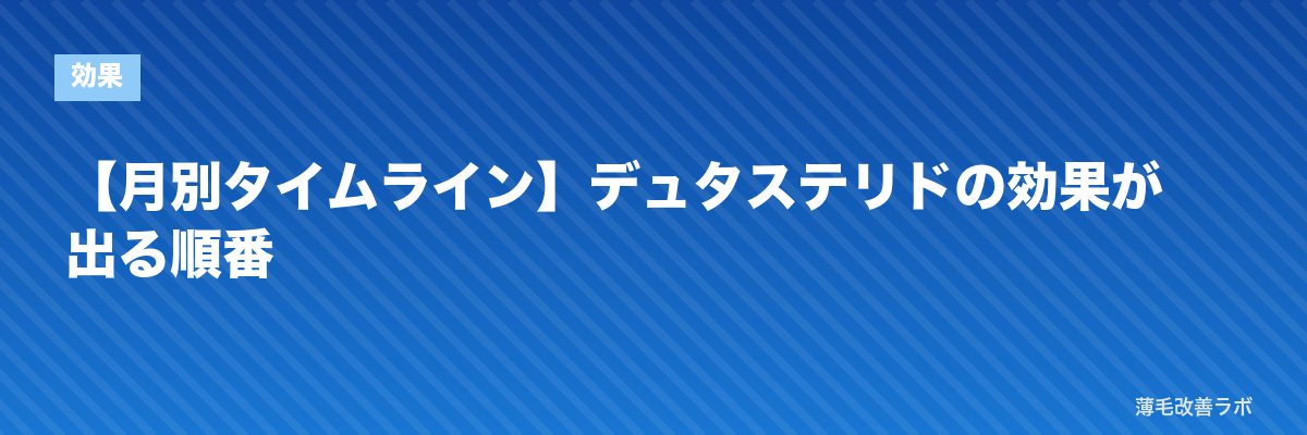 【月別タイムライン】デュタステリドの効果が出る順番 | 薄毛改善ラボ