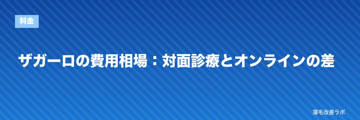 ザガーロの費用相場：対面診療とオンラインの差 | 薄毛改善ラボ