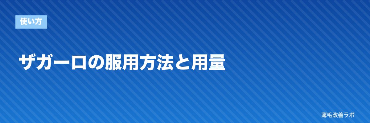 ザガーロの服用方法と用量 | 薄毛改善ラボ