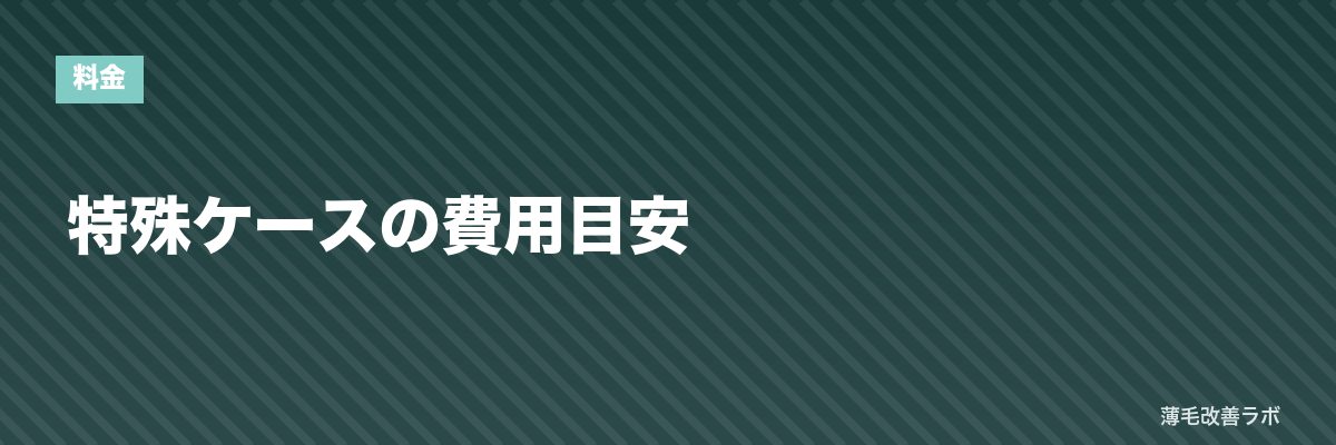 特殊ケースの費用目安 | 薄毛改善ラボ
