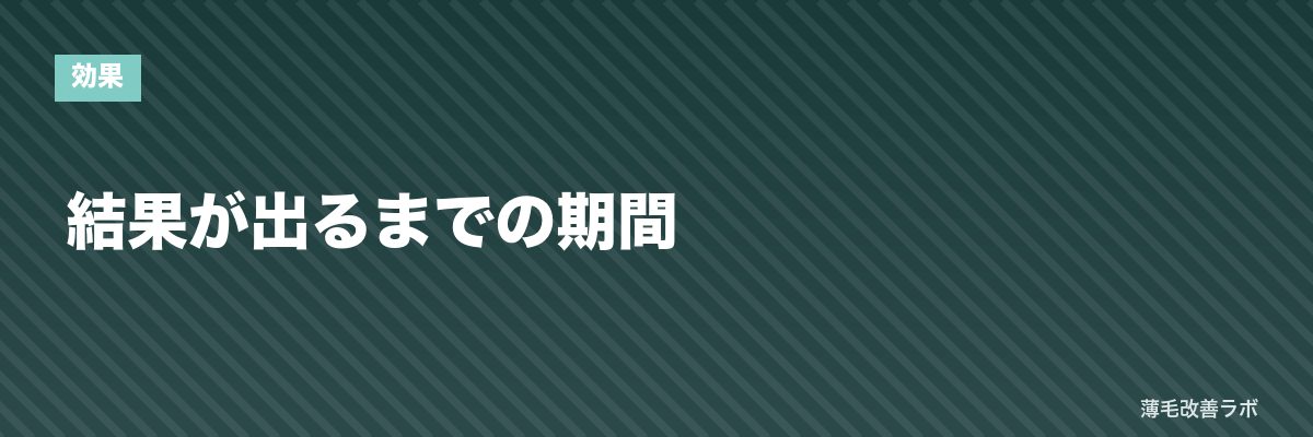 結果が出るまでの期間 | 薄毛改善ラボ
