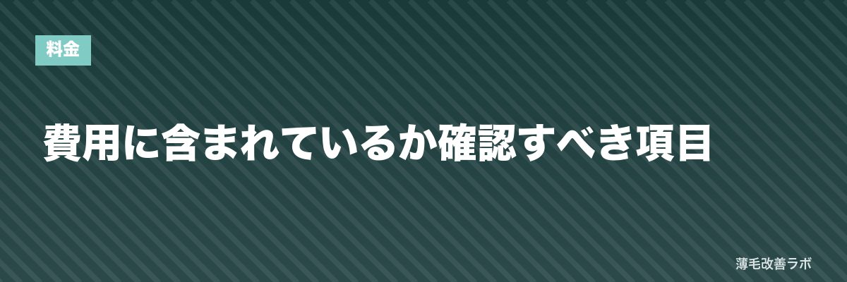 費用に含まれているか確認すべき項目 | 薄毛改善ラボ