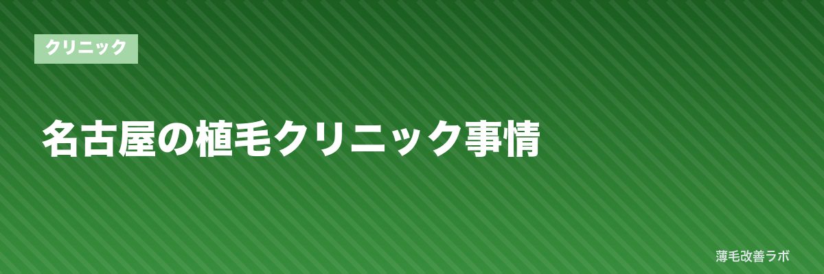 名古屋の植毛クリニック事情 | 薄毛改善ラボ