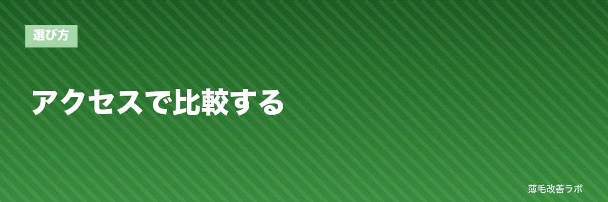 アクセスで比較する | 薄毛改善ラボ