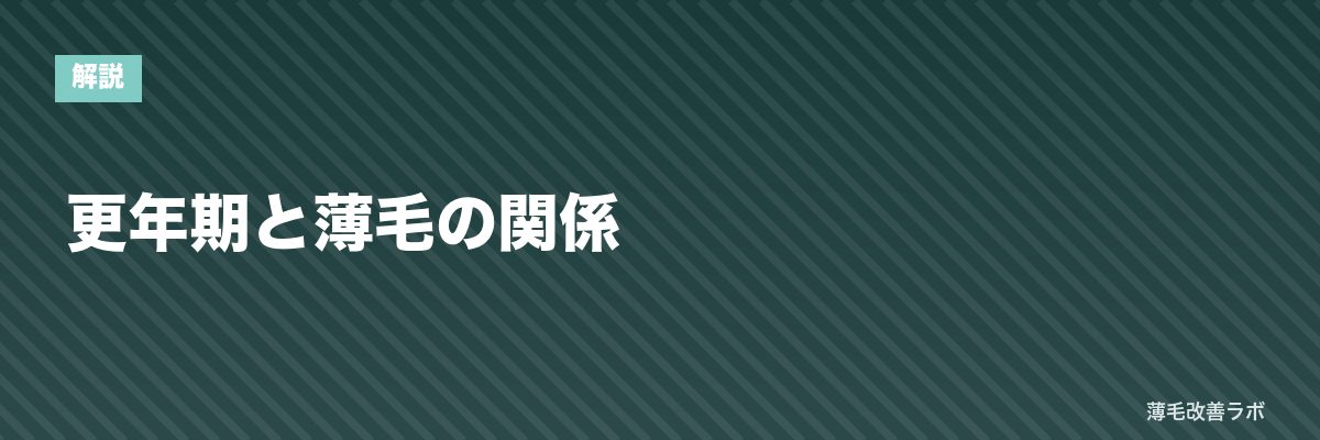 更年期と薄毛の関係 | 薄毛改善ラボ