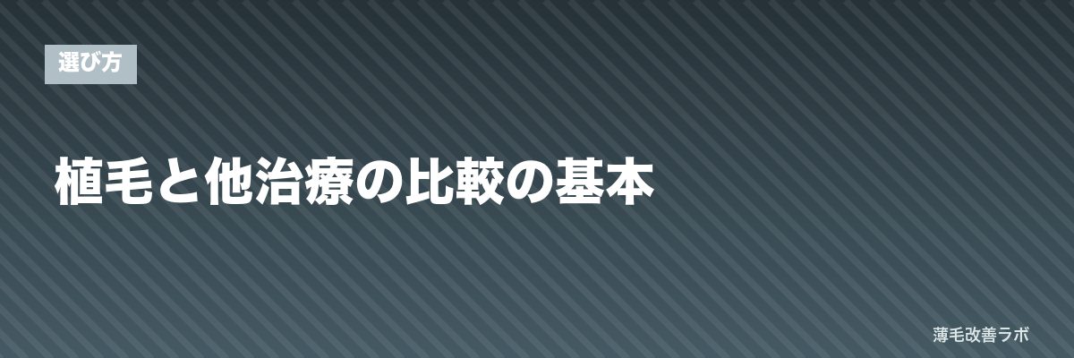植毛と他治療の比較の基本 | 薄毛改善ラボ