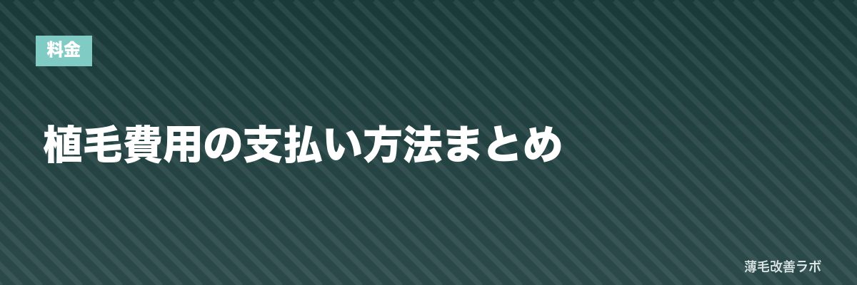 植毛費用の支払い方法まとめ | 薄毛改善ラボ
