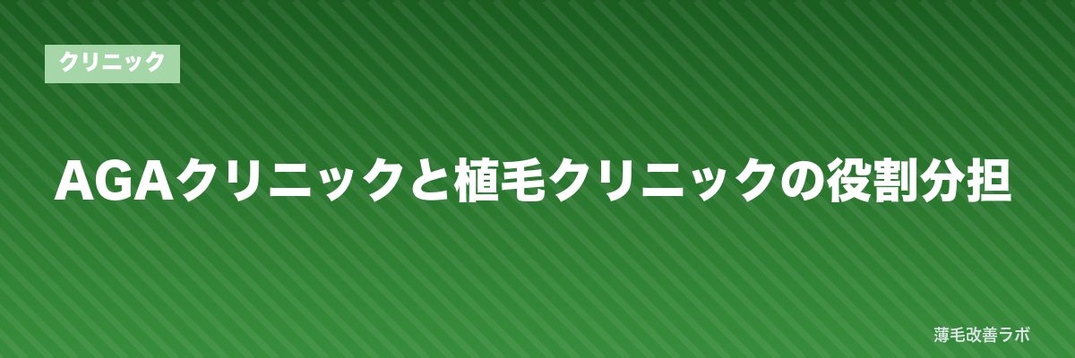 AGAクリニックと植毛クリニックの役割分担 | 薄毛改善ラボ