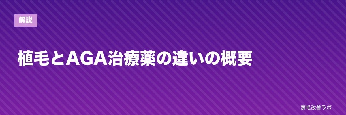 植毛とAGA治療薬の違いの概要 | 薄毛改善ラボ