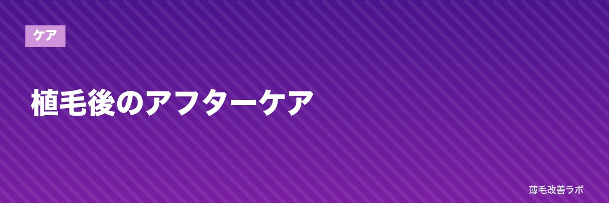 植毛後のアフターケア | 薄毛改善ラボ