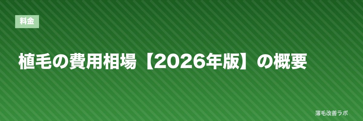 植毛の費用相場【2026年版】の概要 | 薄毛改善ラボ