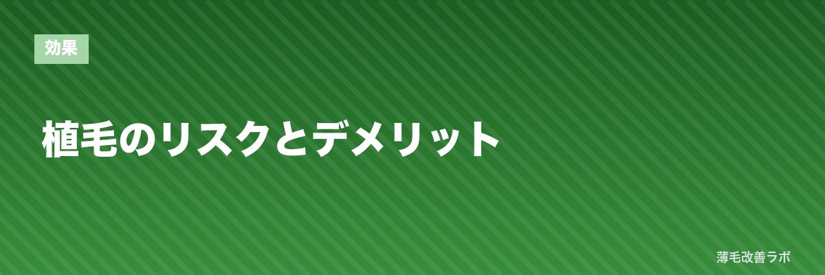 植毛のリスクとデメリット | 薄毛改善ラボ