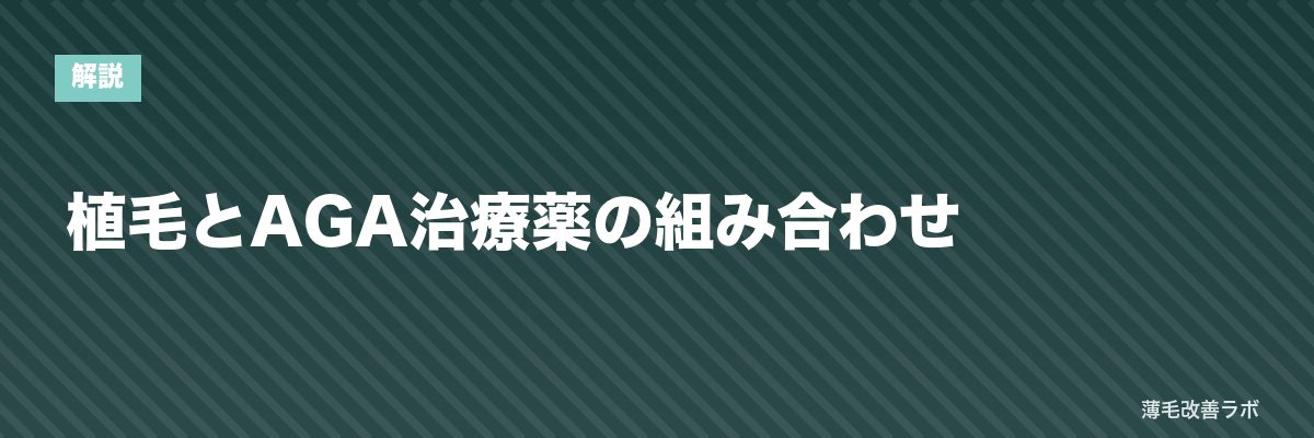 植毛とAGA治療薬の組み合わせ | 薄毛改善ラボ