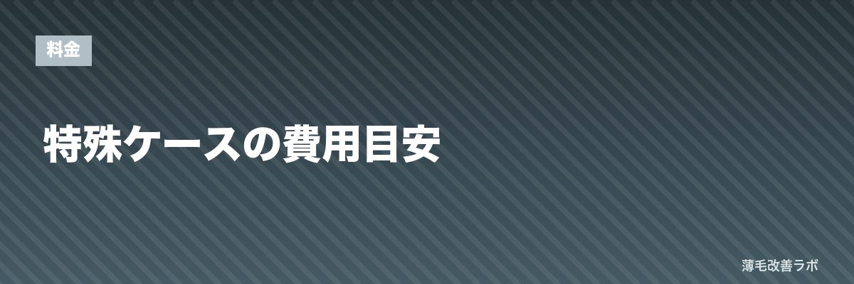 特殊ケースの費用目安 | 薄毛改善ラボ