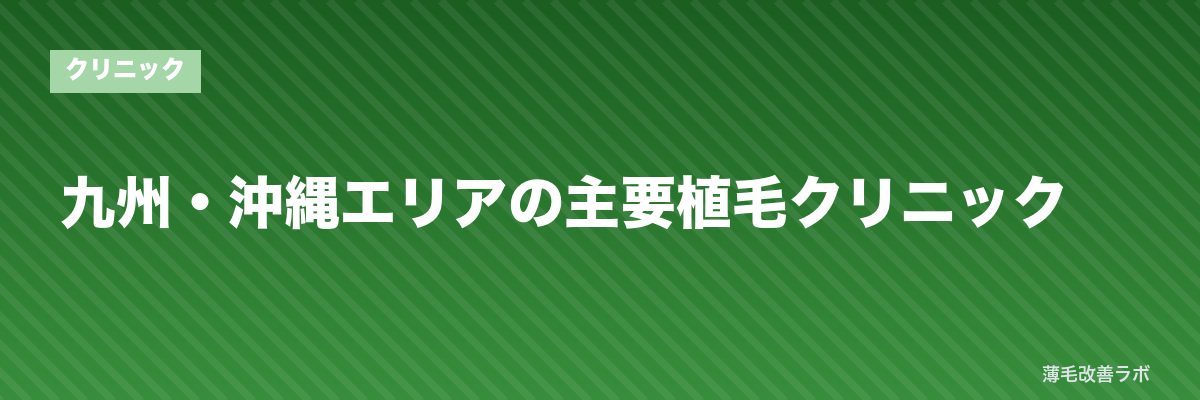 九州・沖縄エリアの主要植毛クリニック | 薄毛改善ラボ