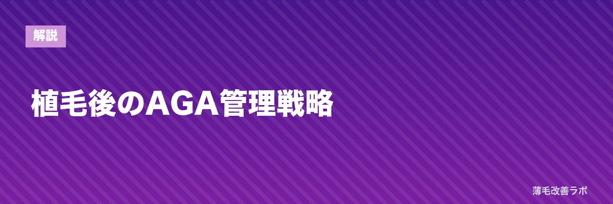 植毛後のAGA管理戦略 | 薄毛改善ラボ