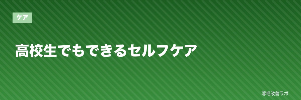 高校生でもできるセルフケア | 薄毛改善ラボ