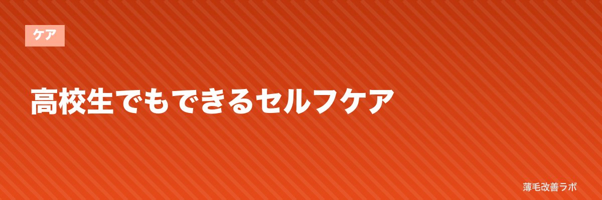 高校生でもできるセルフケア | 薄毛改善ラボ