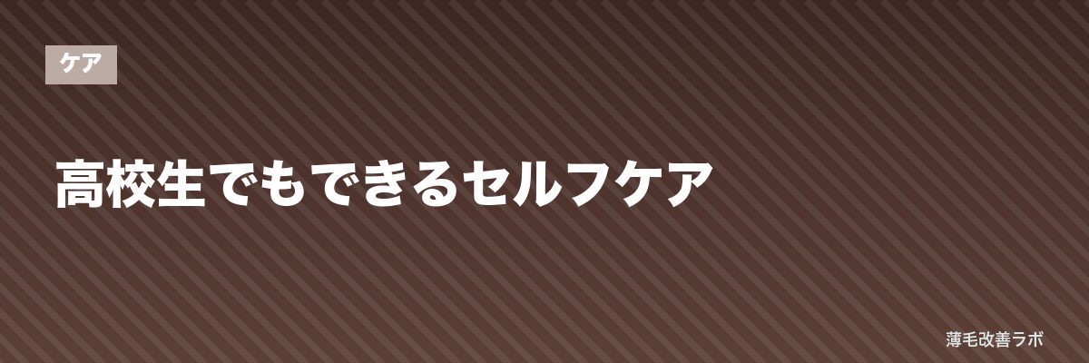 高校生でもできるセルフケア | 薄毛改善ラボ