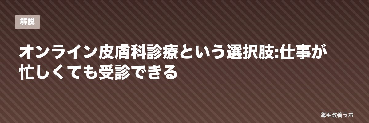 オンライン皮膚科診療という選択肢:仕事が忙しくても受診できる | 薄毛改善ラボ