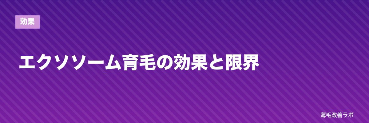 エクソソーム育毛の効果と限界 | 薄毛改善ラボ