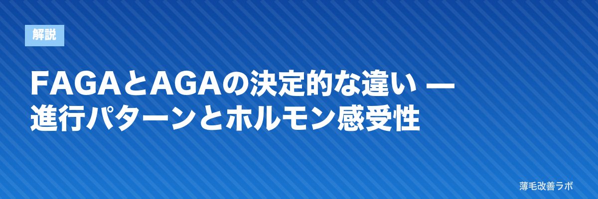 FAGAとAGAの決定的な違い — 進行パターンとホルモン感受性 | 薄毛改善ラボ