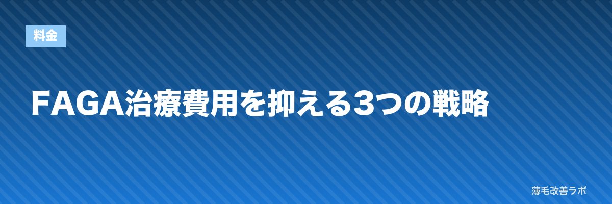 FAGA治療費用を抑える3つの戦略 | 薄毛改善ラボ