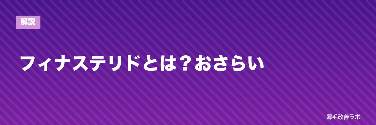 フィナステリドとは？おさらい | 薄毛改善ラボ