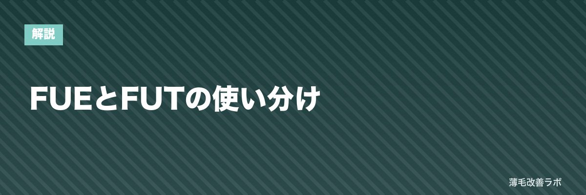 FUEとFUTの使い分け | 薄毛改善ラボ