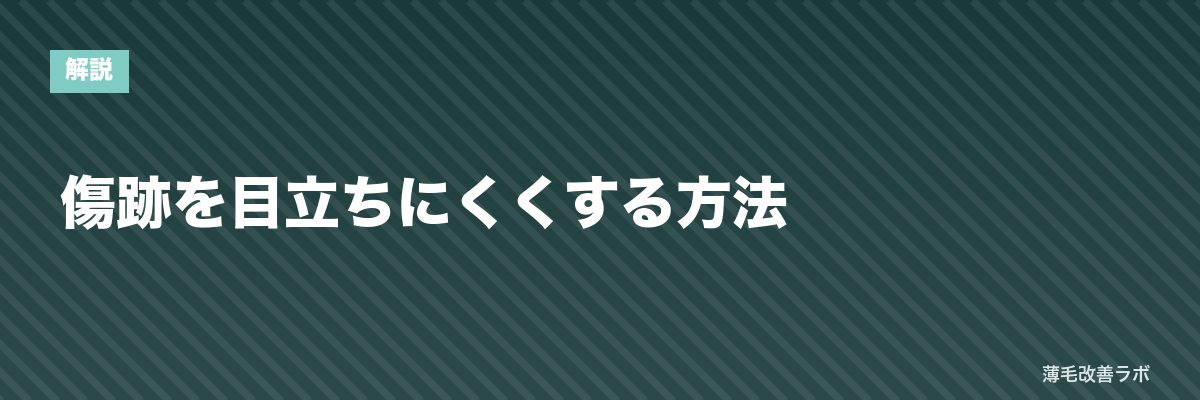 傷跡を目立ちにくくする方法 | 薄毛改善ラボ