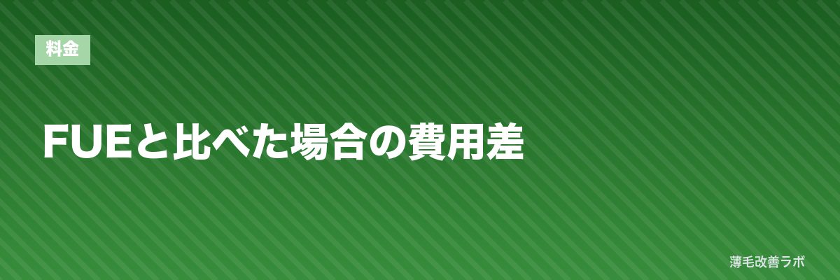 FUEと比べた場合の費用差 | 薄毛改善ラボ