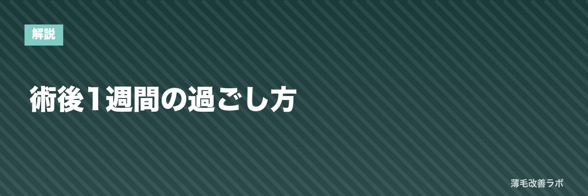 術後1週間の過ごし方 | 薄毛改善ラボ