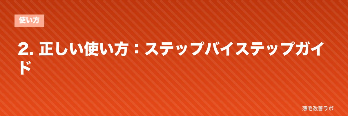 2. 正しい使い方：ステップバイステップガイド | 薄毛改善ラボ