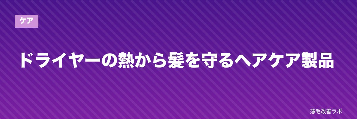 ドライヤーの熱から髪を守るヘアケア製品 | 薄毛改善ラボ