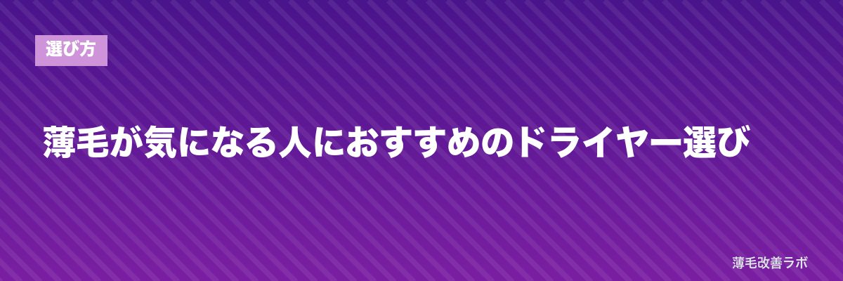 薄毛が気になる人におすすめのドライヤー選び | 薄毛改善ラボ
