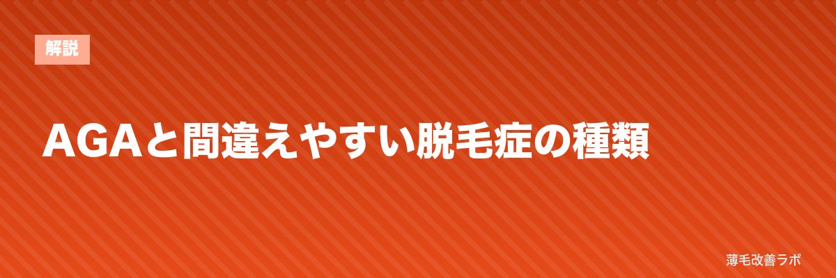 AGAと間違えやすい脱毛症の種類 | 薄毛改善ラボ