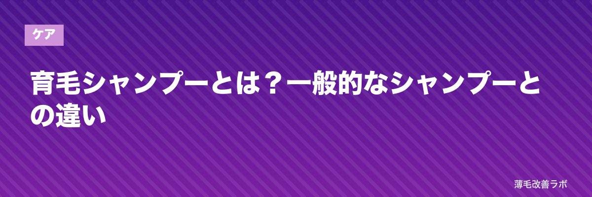 育毛シャンプーとは?一般的なシャンプーとの違い | 薄毛改善ラボ