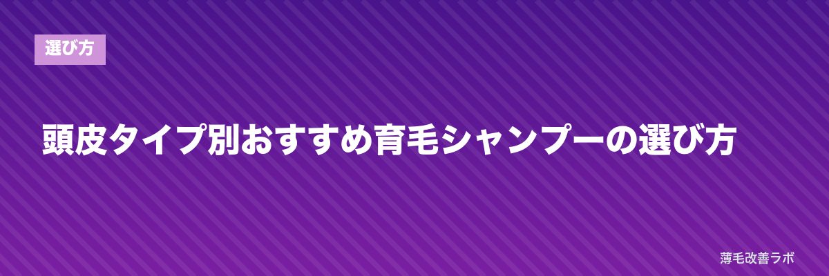 頭皮タイプ別おすすめ育毛シャンプーの選び方 | 薄毛改善ラボ