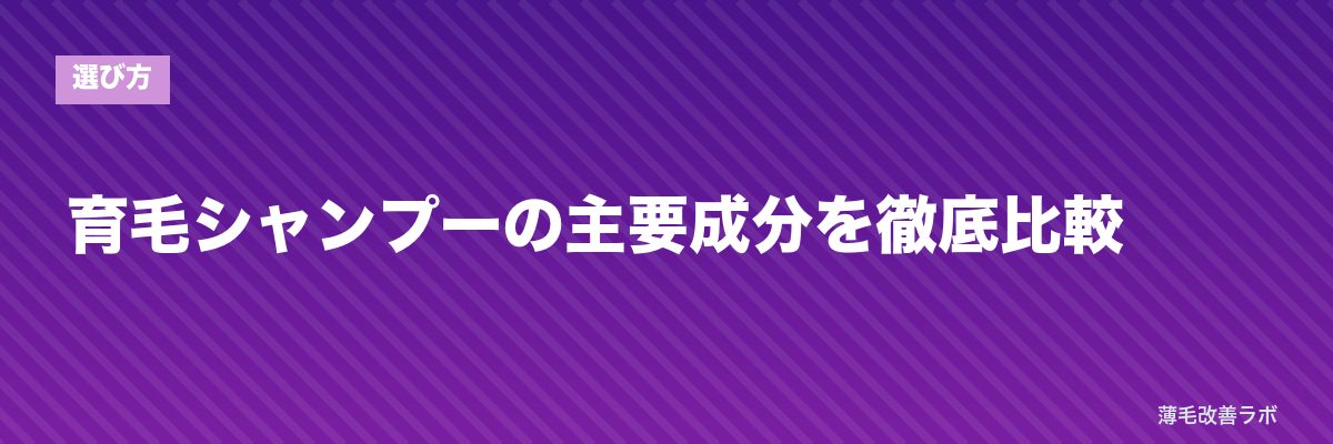 育毛シャンプーの主要成分を徹底比較 | 薄毛改善ラボ