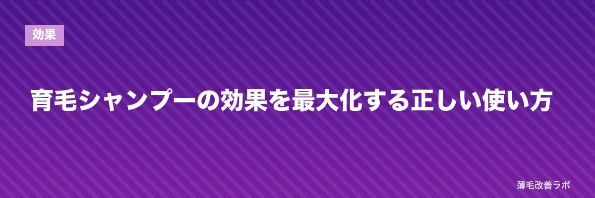 育毛シャンプーの効果を最大化する正しい使い方 | 薄毛改善ラボ