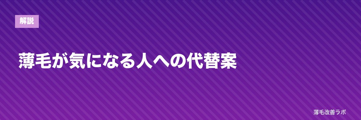 薄毛が気になる人への代替案 | 薄毛改善ラボ