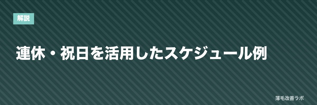 連休・祝日を活用したスケジュール例 | 薄毛改善ラボ