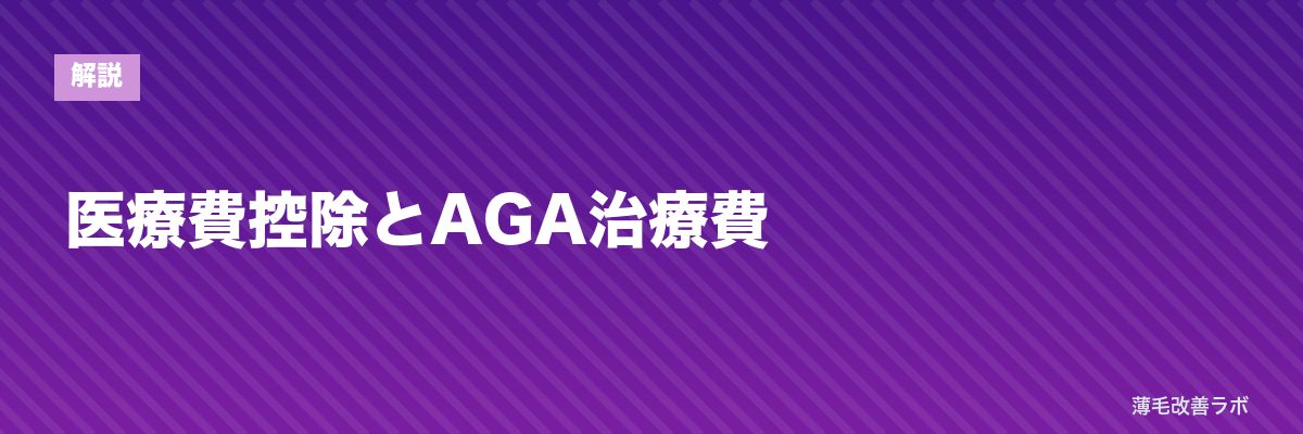 医療費控除とAGA治療費 | 薄毛改善ラボ