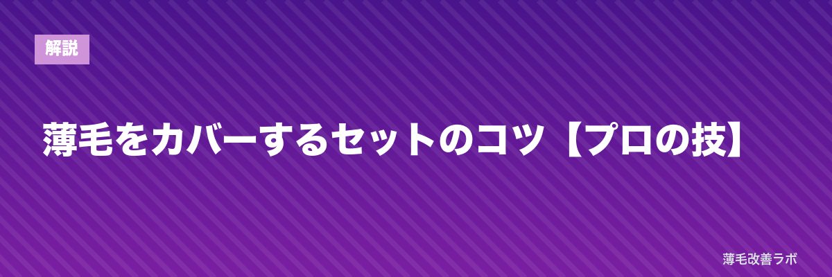 薄毛をカバーするセットのコツ【プロの技】 | 薄毛改善ラボ
