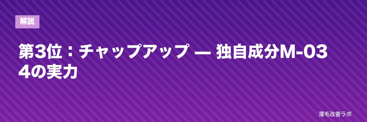 第3位：チャップアップ — 独自成分M-034の実力 | 薄毛改善ラボ