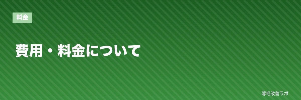 費用・料金について | 薄毛改善ラボ